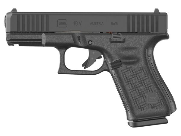 Glock UV1950203 G19 V Compact 9mm Luger 15+1 4.02" Black Barrel & Steel Serrated Slide, Black Polymer Frame w/Accessory Rail, Interchangeable Backstrap