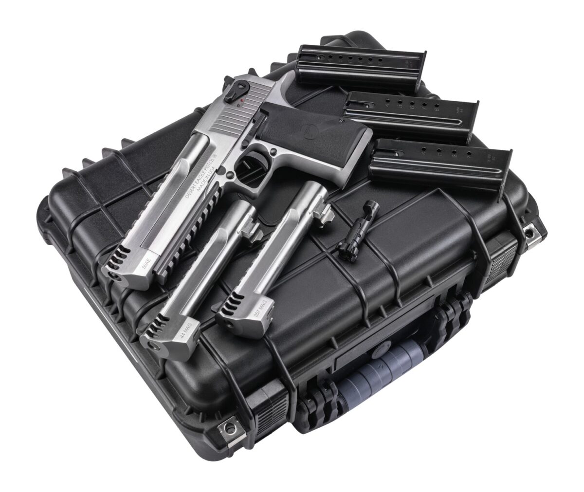 Magnum Research DEXIX6SRMB Desert Eagle Mark XIX Component System Full Size 9+1 357 Mag/8+1 44 Mag/7+1 50 AE 6" Integral Muzzle Brake/Picatinny Rail Stainless Steel Barrel, Serrated Slide, Frame w/Be 1 197356