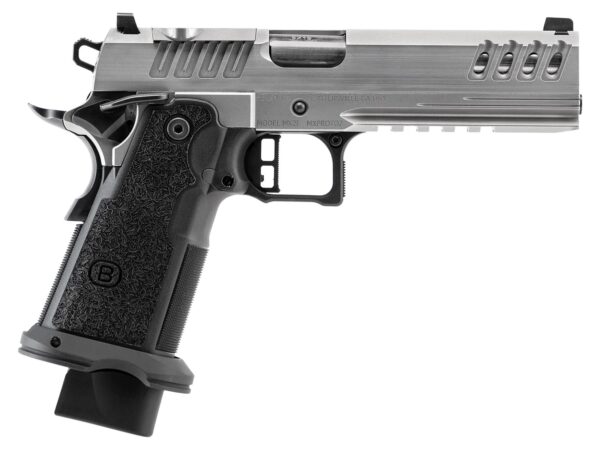 Bersa M2XIO5SSFN2 M2XI 1911 DS 9mm Luger 23+1 5" Black Match Grade Bull Barrel, Stainless Steel Optic Ready/Serrated Slide, Frame w/Beavertail & Picatinny Rail, Textured Grip, Holosun K Footprint, Amb