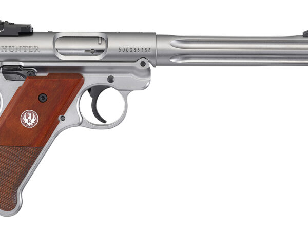 Ruger 40118 Mark IV Hunter 22 LR 10+1 6.88" Satin Stainless Fluted Bull Barrel, Satin Stainless Steel Frame, Drilled & Tapped Receiver, Checkered Laminate Grip, Right Hand