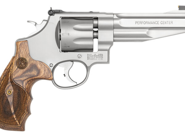 Smith & Wesson 170210 Performance Center Model 627 357 Mag 8rd 5" Stainless Steel Barrel & Cylinder Matte Silver Stainless Steel Frame with Wood Grip Includes Synthetic Grip