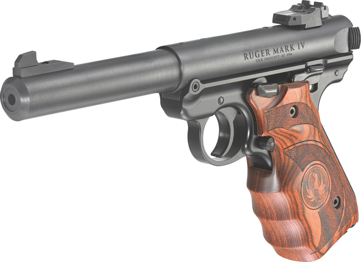Ruger 40159 Mark IV Target 22 LR 10+1 5.50" Stainless Bull Barrel, Blued Steel Drilled & Tapped Receiver, Target Laminate w/Finger Groove Grip, Right Hand 1 27155
