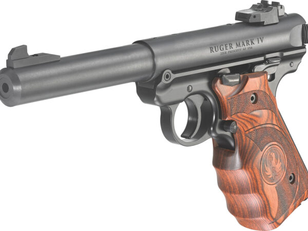 Ruger 40159 Mark IV Target 22 LR 10+1 5.50" Stainless Bull Barrel, Blued Steel Drilled & Tapped Receiver, Target Laminate w/Finger Groove Grip, Right Hand