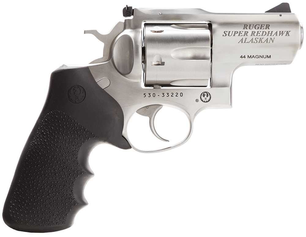 Ruger 5303 Super Redhawk Alaskan 44 Rem Mag 2.50" Barrel 6rd Cylinder, Satin Stainless Steel, Hogue Tamer Monogrip, Transfer Bar Safety 1 39998