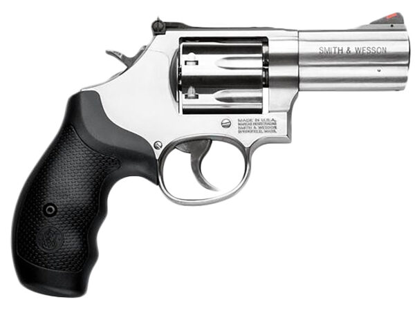 Smith & Wesson 164300 M686 Plus  L-Frame 38 S&W Spl +P/357 Mag 7rd, 3" Satin Stainless Steel Barrel, Cylinder & Frame, Black Finger Groove Grip