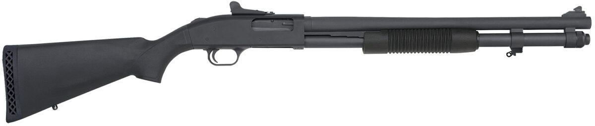 Mossberg 51663 590A1 12 Gauge Pump 3" 8+1 20" Black Parkerized Heavy-Walled Barrel, Black Parkerized Drilled & Tapped Receiver, Black Fixed Synthetic Stock 1 46999
