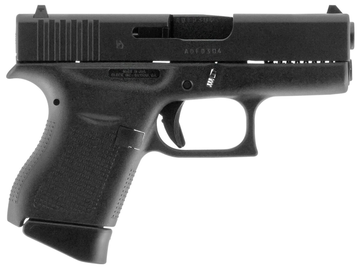 Glock UI4350201 G43 Slim Sub-Compact Frame 9mm Luger 6+1 3.41" Black Steel Barrel, Matte Black Serrated Steel Slide, Black Polymer Frame, Textured Polymer Grip, Right Hand 1 5337