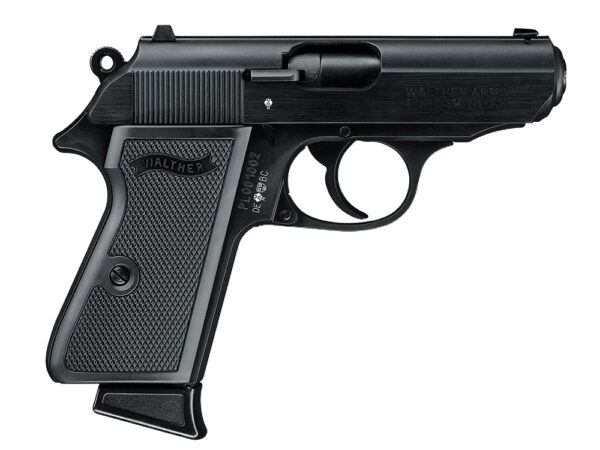Walther Arms 5030300 PPK/S  22 LR 10+1 3.30" Steel/Threaded Barrel Matte Black Tenifer Serrated/Steel Slide, Black Zinc Alloy Frame w/Beavertail, Black Checkered Polymer Grips