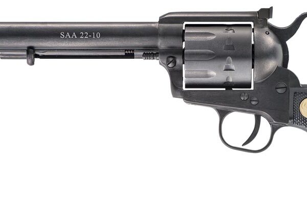 Chiappa Firearms CF340170 SAA 1873  Medium Frame 22 LR 10 Shot, 7.50" Blued Steel Barrel, Blued Steel Frame, Blued Cylinder, Black Plastic Grip, Exposed Hammer
