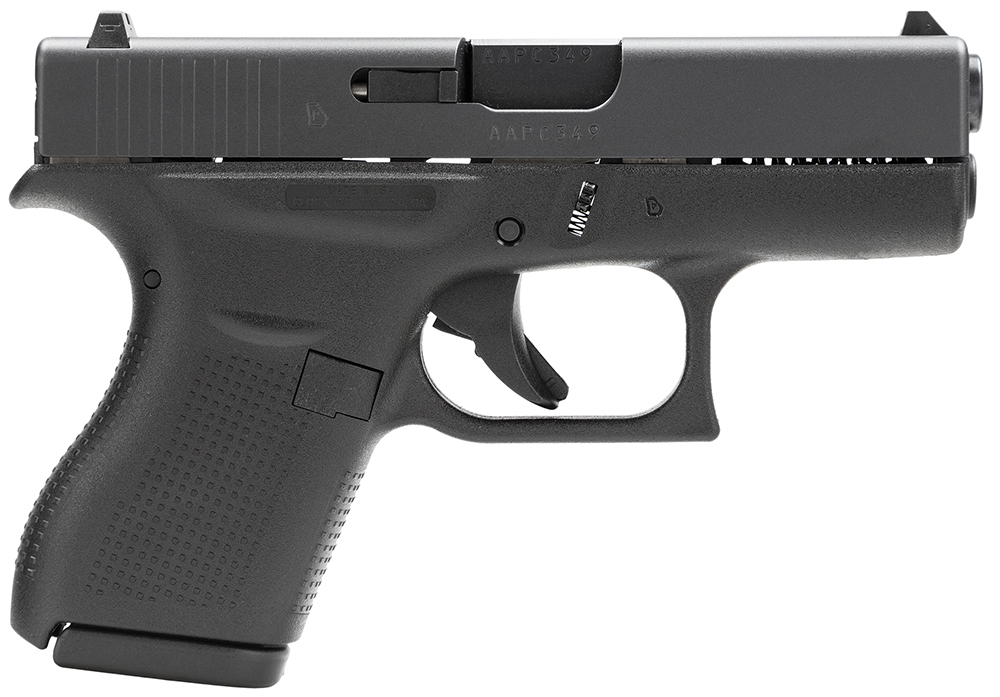 Glock UI4250201 G42 Gen3 Sub-Compact 380 ACP 6+1 3.25" Black Polygonal Rifled Barrel, Matte Black Serrated Slide, Black Polymer Frame, Black Textured Polymer Grip, USA Made 1 90342